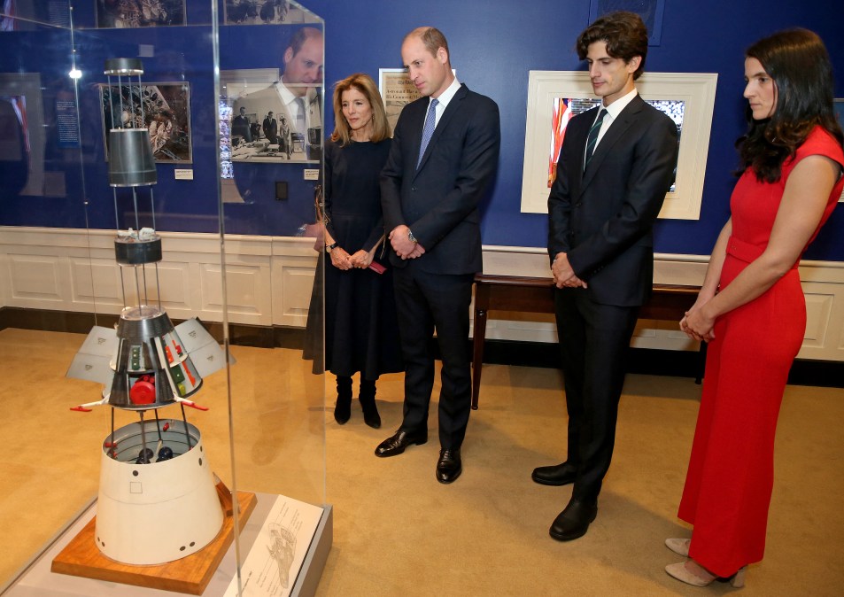 Prince William, Prince of Wales Caroline Kennedy, Jack Kennedy Schlossberg, and Tatiana Kennedy Schlossberg