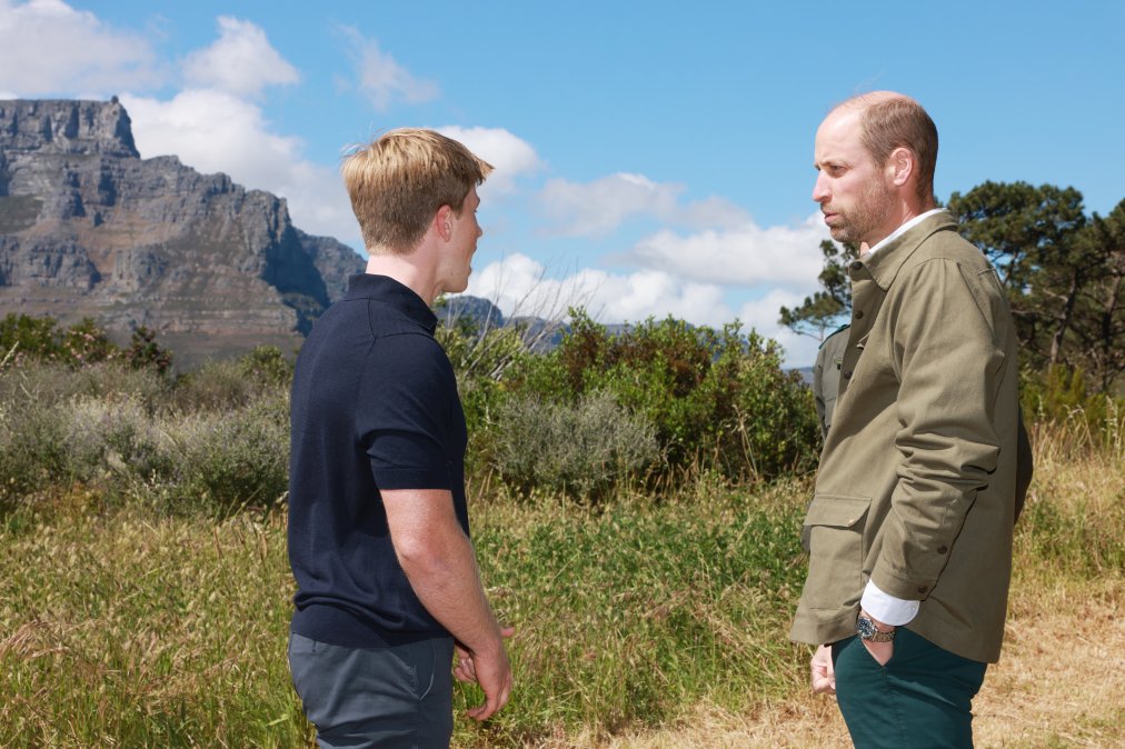 Prince William, Prince of Wales talks to Robert Irwin