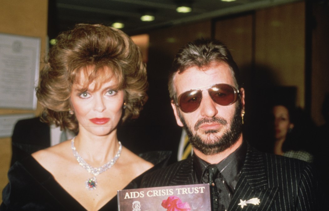 1st June 1987:  Former Beatles drummer Ringo Starr with his wife, the German actress Barbara Bach