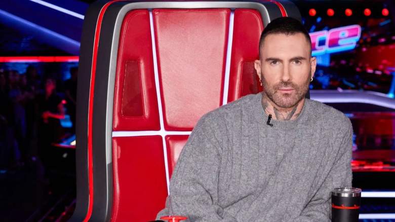 Adam Levine on the set of "The Voice"
