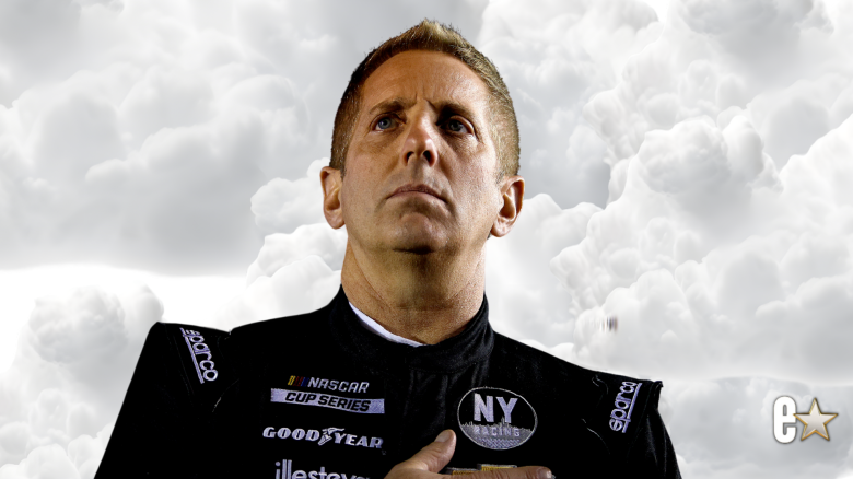 Greg Biffle holding hand over heart