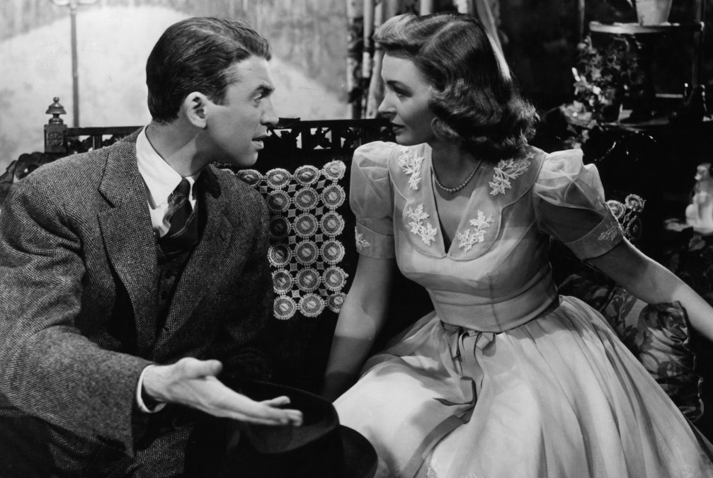 james Stewart and Donna Reed in "It's A Wonderful Life."