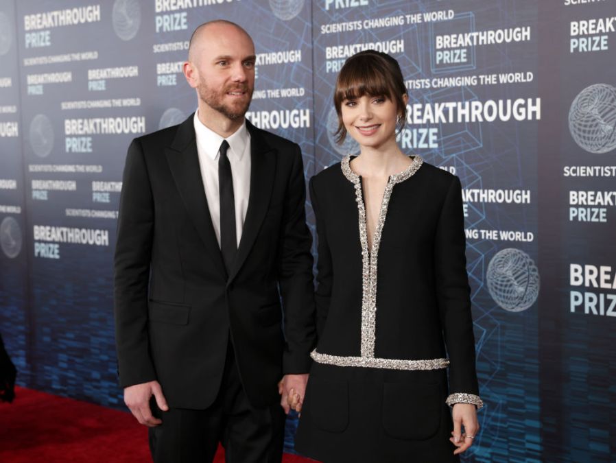 Charlie McDowell and Lily Collins arrive at the Ninth Breakthrough Prize Ceremony