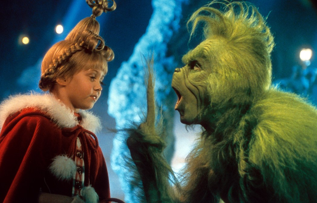 Taylor Momsen and Jim Carrey in a scene from "How The Grinch Stole Christmas"
