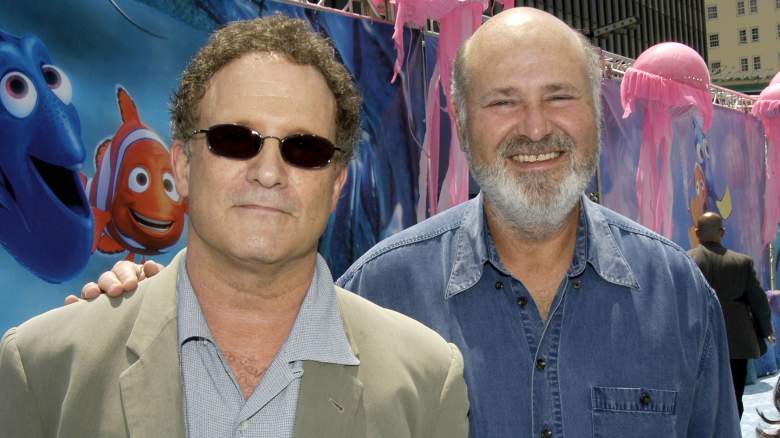 Actors Albert Brooks (L) and Rob Reiner arrive at the premiere of "Finding Nemo" at the El Capitan theatre on May 18, 2003