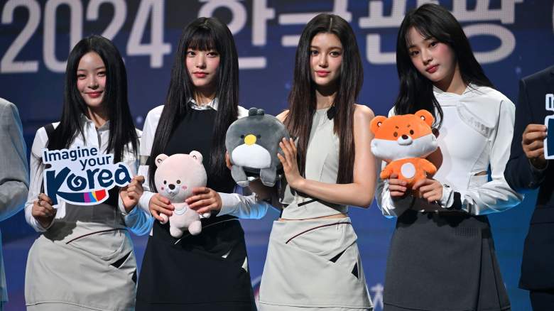 K-pop girl group 'NewJeans' members (L-R) Hanni, Haerin, Danielle and Minji pose for photos