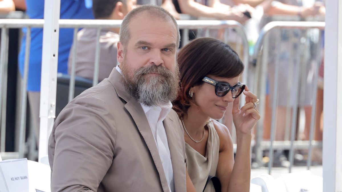 David Harbour and Lily Allen in 2024.