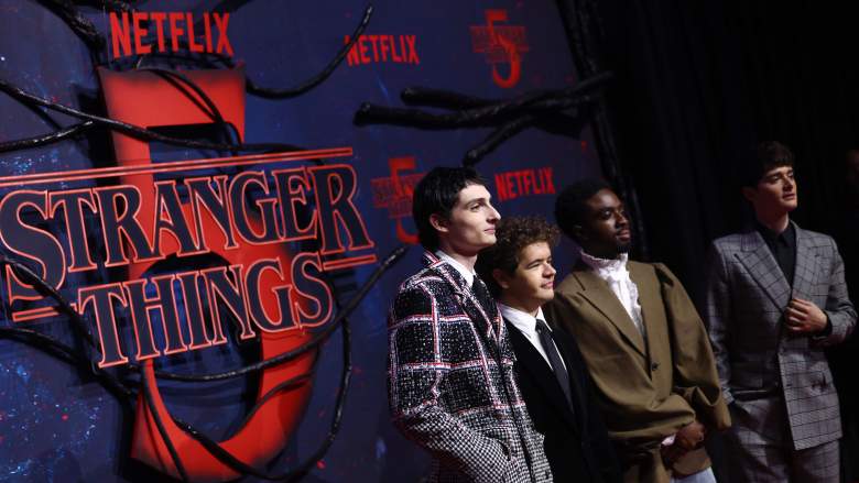 Finn Wolfhard, Gaten Matarazzo, Caleb McLaughlin and Noah Schnapp attend the "Stranger Things" Season 5 Event