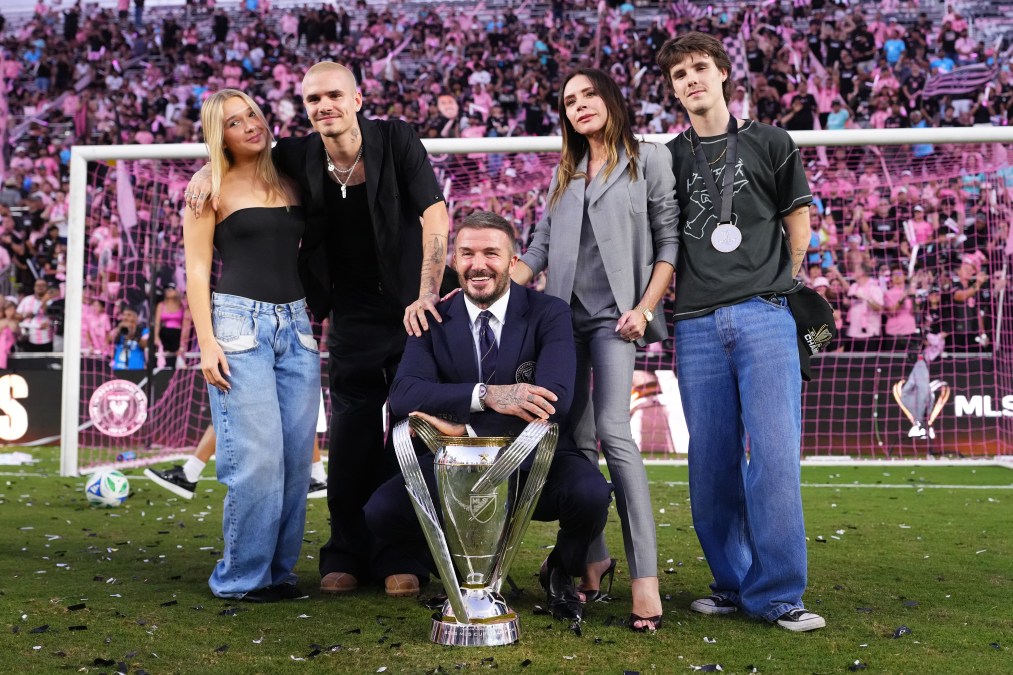 The Beckham family, minus Brooklyn.