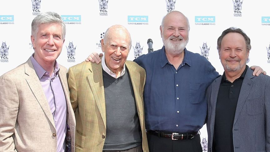 Tom Bergeron, honorees Carl Reiner and Rob Reiner, actor Billy Crystal.
