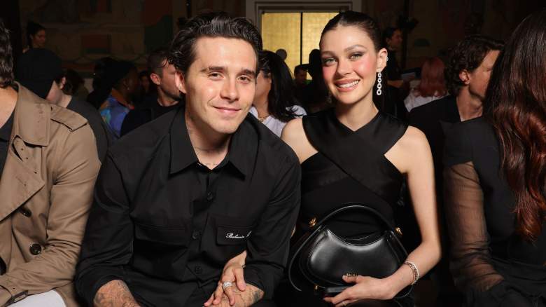 Brooklyn Beckham and Nicola Peltz attend the Balmain Womenswear Spring-Summer 2025 show as part of Paris Fashion Week on September 25, 2024 in Paris, France