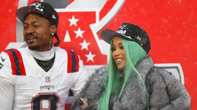 Cardi B and Stefon Diggs at AFC Championship Playoff