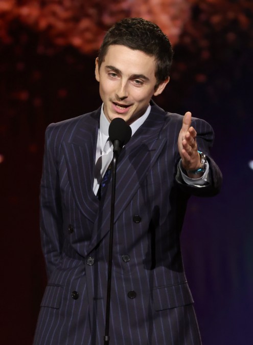 Timothée Chalamet, winner of the Best Actor Award for "Marty Supreme"