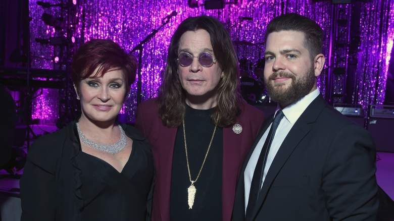 Sharon Osbourne, Ozzy Osbourne, and Jack Osbourne post for photo