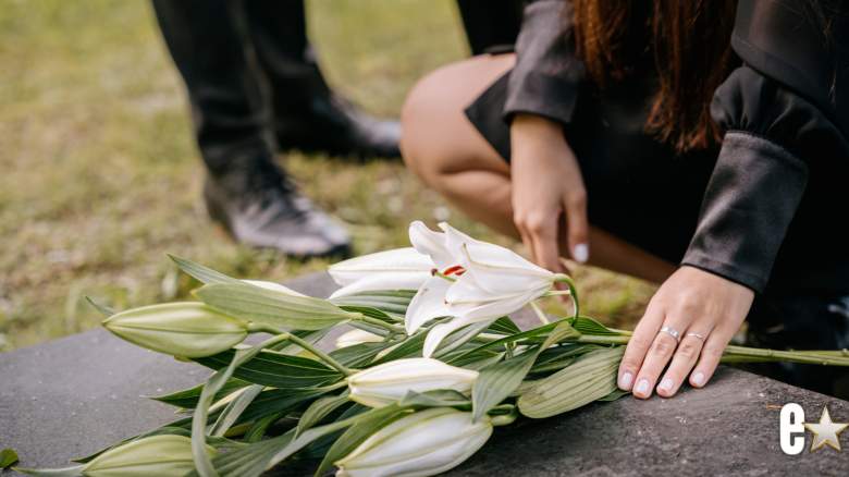 white flowers on a grave