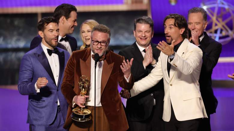 Peter Huyck, Ike Barinholtz, Catherine O'Hara, Seth Rogen, Alex Gregory, James Weaver, and Bryan Cranston