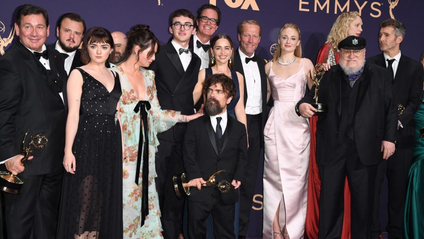 Game Of Thrones cast/crew and novelist George R. R. Martin