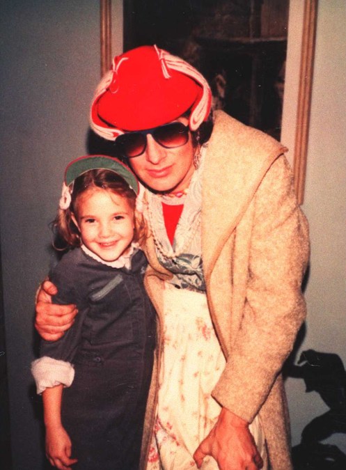 Drew Barrymore with Steven Spielberg during the filming of "E.T. the Extra-Terrestrial."