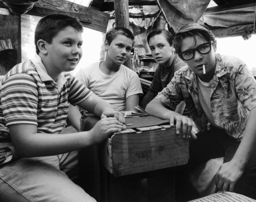 Jerry O'Connell, River Phoenix, Wil Wheaton, and Corey Feldman in "Stand by Me" (1986).