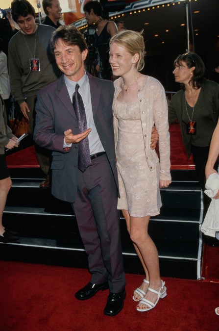 Actor and comedian Martin Short and his daughter Katherine Elizabeth Short attend the premiere of 'X-Files' at Mann Village in Westwood, US, 1998. 
