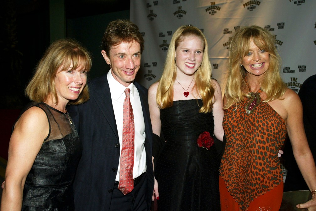 Martin Short's wife Nancy, Martin Short, Katherine Short and Goldie Hawn pose for a photo