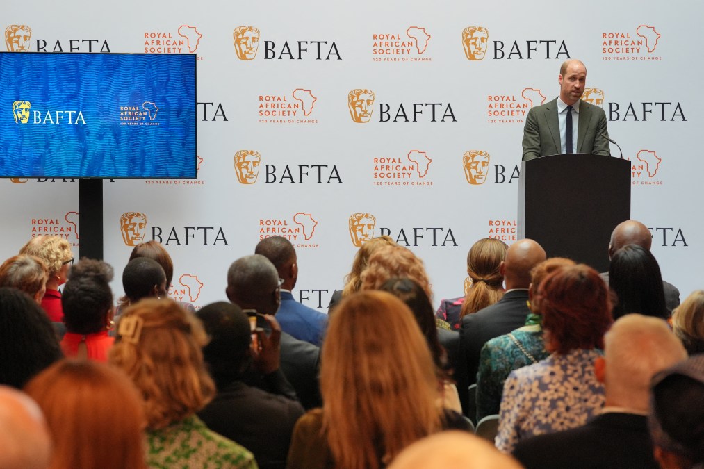 Britain's Prince William, Prince of Wales attends an event co-hosted by BAFTA and the Royal African Society, in London on October 9, 2024, 