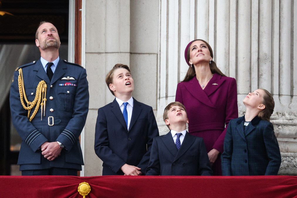 Prince William and Kate Middleton with their children.