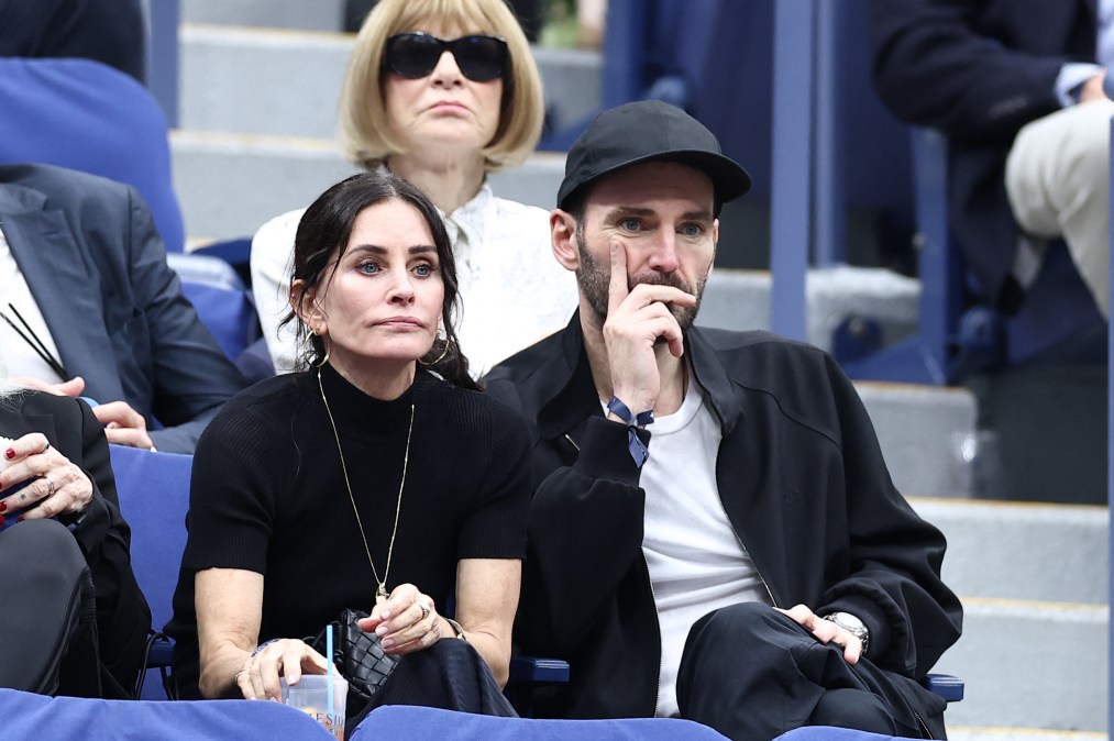 Courteney Cox (L) with partner Johnny McDaid in 2025.