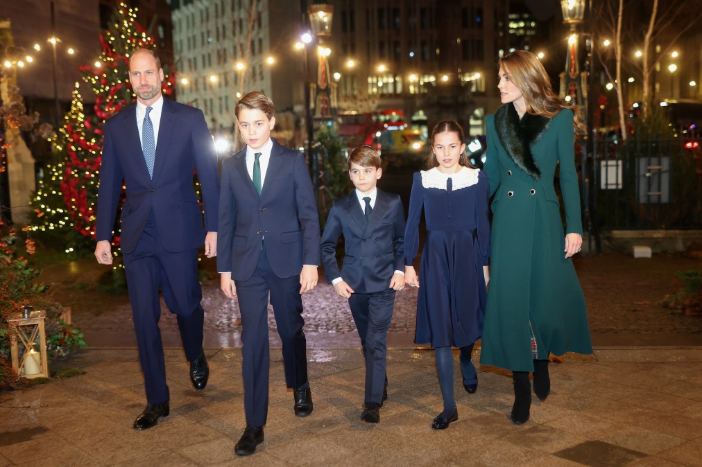 Prince William and Kate Middleton with their children.