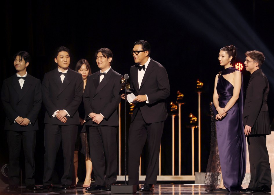 KPop Demon Hunters accepts the Best Song Written For Visual Media award for "Golden — From KPop Demon Hunters" onstage during the 68th GRAMMY Awards