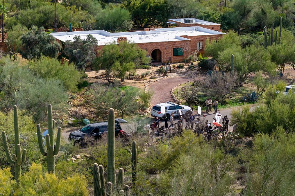 Law enforcement outside Nancy Guthrie's residence