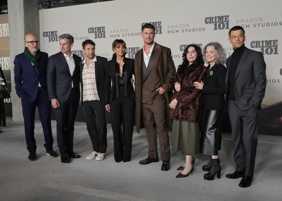 Eric Fellner, Mike Hopkins (Head of Prime Video and Amazon MGM Studios), Bart Layton, Halle Berry, Chris Hemsworth, Sue Kroll (Head of Global Marketing, Amazon MGM Studios), Courtenay Valenti (Head of Film, Streaming, and Theatrical, Amazon MGM Studios), and Dimitri Doganis