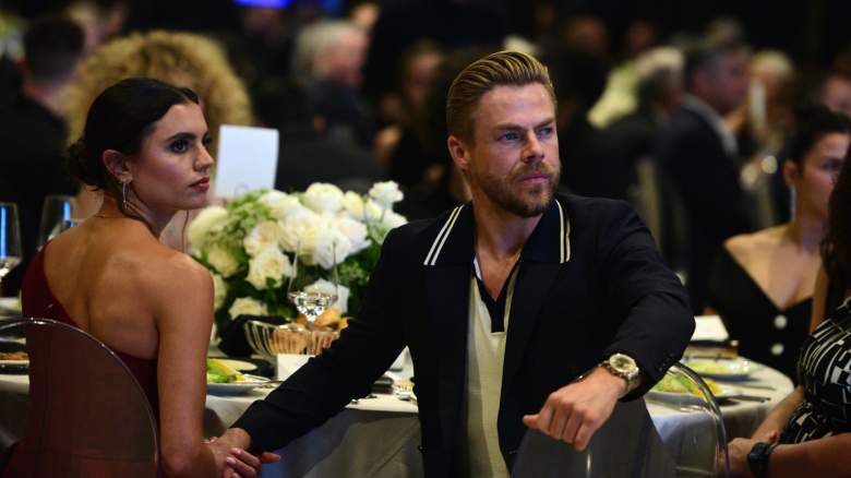 Hayley Erbert and Derek Hough attend an event