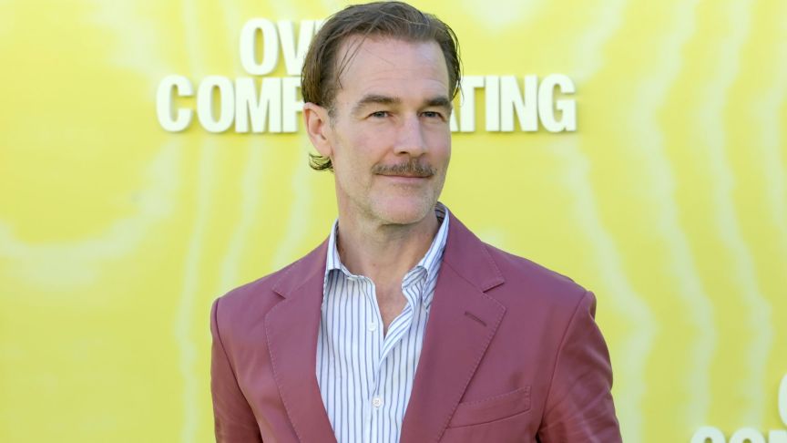 James Van Der Beek arrives at the premiere of Prime Video Series "Overcompensating" at Hollywood Palladium on May 14, 2025 in Los Angeles, California