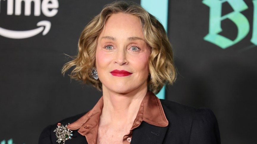 Sharon Stone poses for photos at an event