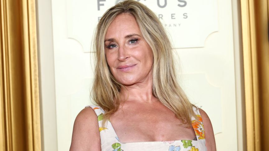 Sonja Morgan, RHONY, wearing a white dress