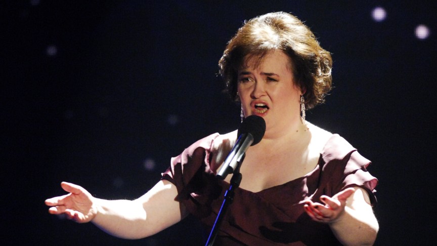 Susan Boyle singing onstage