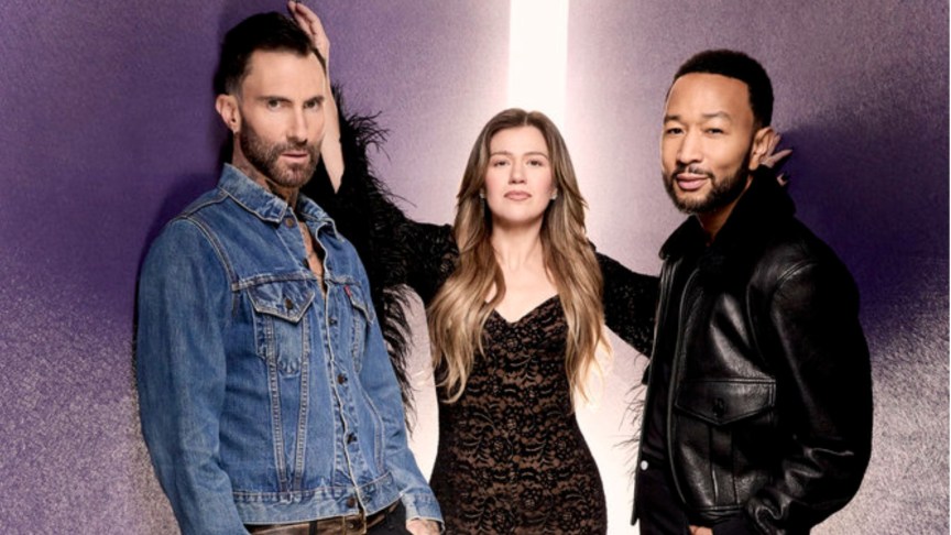 'The Voice' Season 29 coaches Adam Levine, Kelly Clarkson, and John Legend