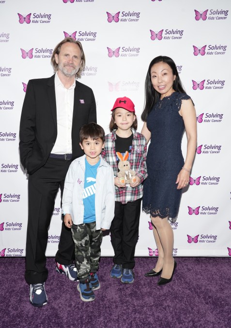 Lee Tergesen (L) with his family in 2023.