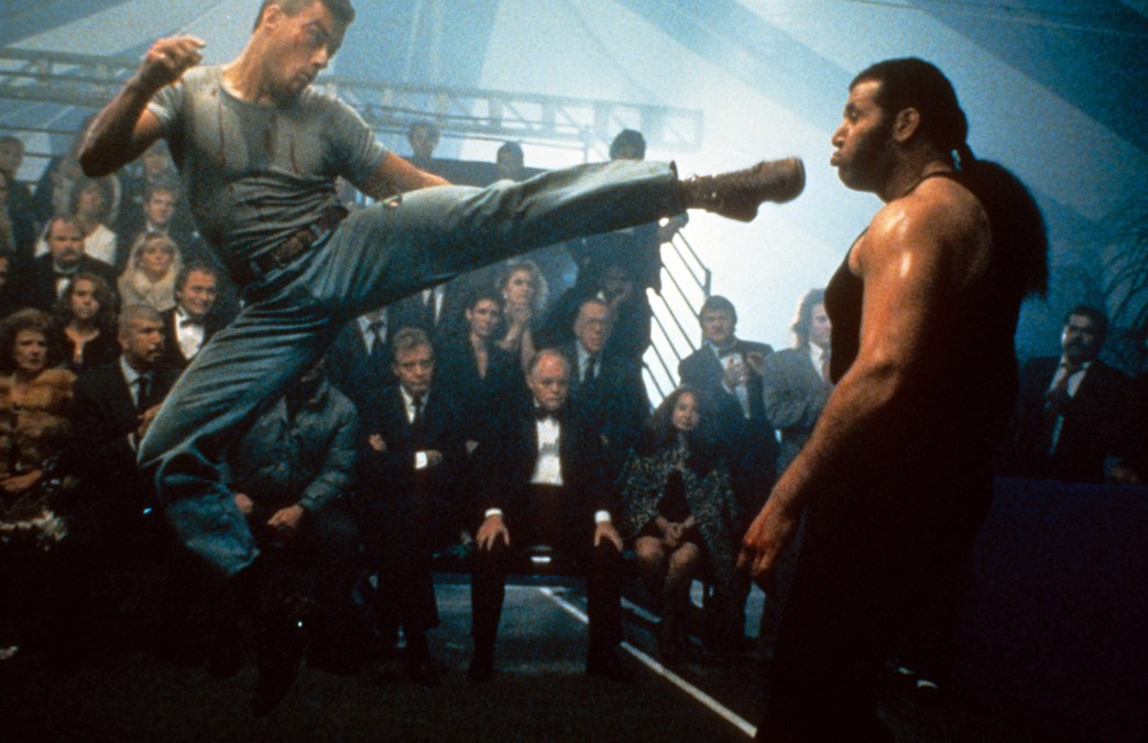 Jean-Claude Van Damme in martial arts movie "Lionheart" (1990).