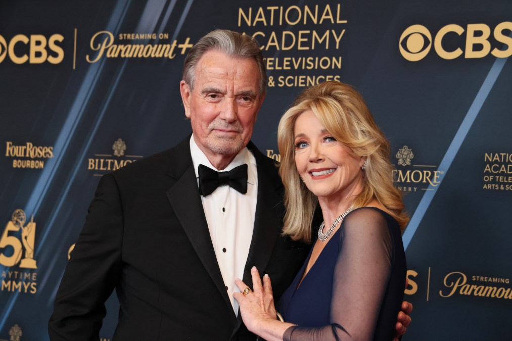 Eric Braeden and Melody Thomas Scott attend the 51st annual Daytime Emmys Awards.