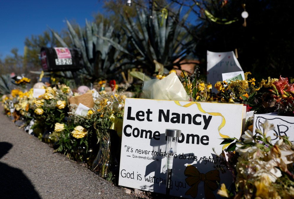 Nancy Guthrie case posters showing support