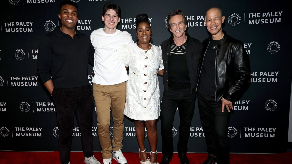 Rizo Velovic and Cirie Fields with Jeff Probst at Survivor 50 cast event