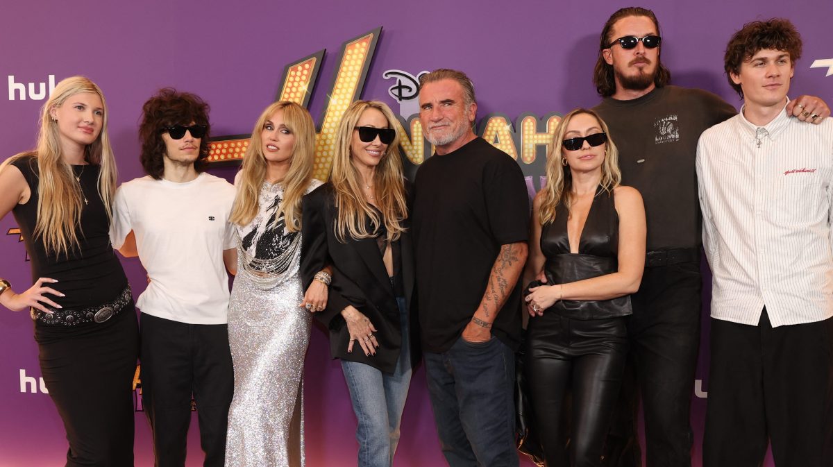 Lily-Rose Purcell, Maxx Morando, Miley Cyrus, Tish Cyrus, Dominic Purcell, Brandi Cyrus, Matt Southcombe, and Joseph Purcell