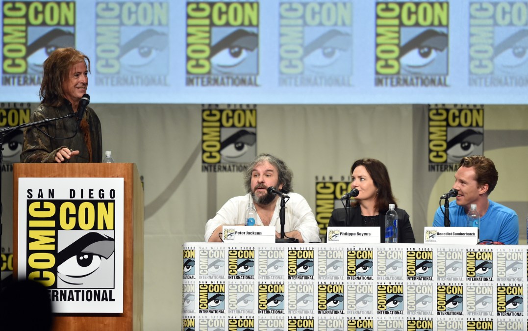 Stephen Colbert as a panel for The Hobbit
