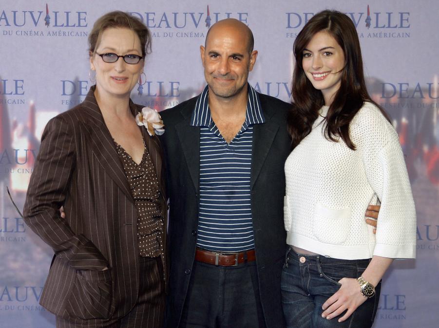 Meryl Streep, Stanley Tucci, and Anne Hathaway in 2006.