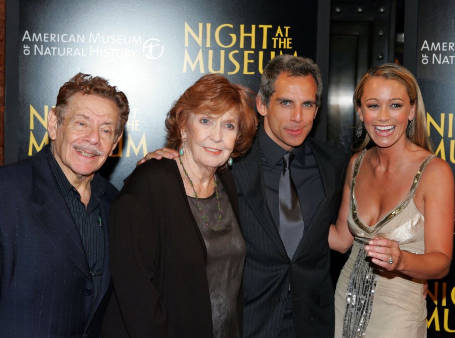 Jerry Stiller, Anne Meara, Ben Stiller and Christine Taylor