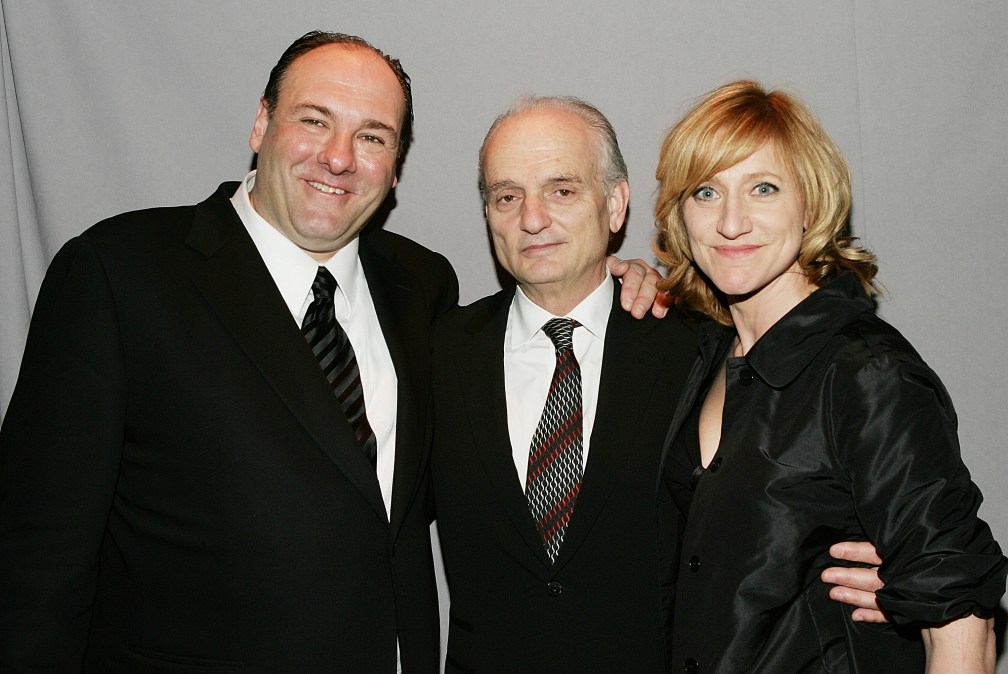 James Gandolfini, David Chase, and Edie Falco