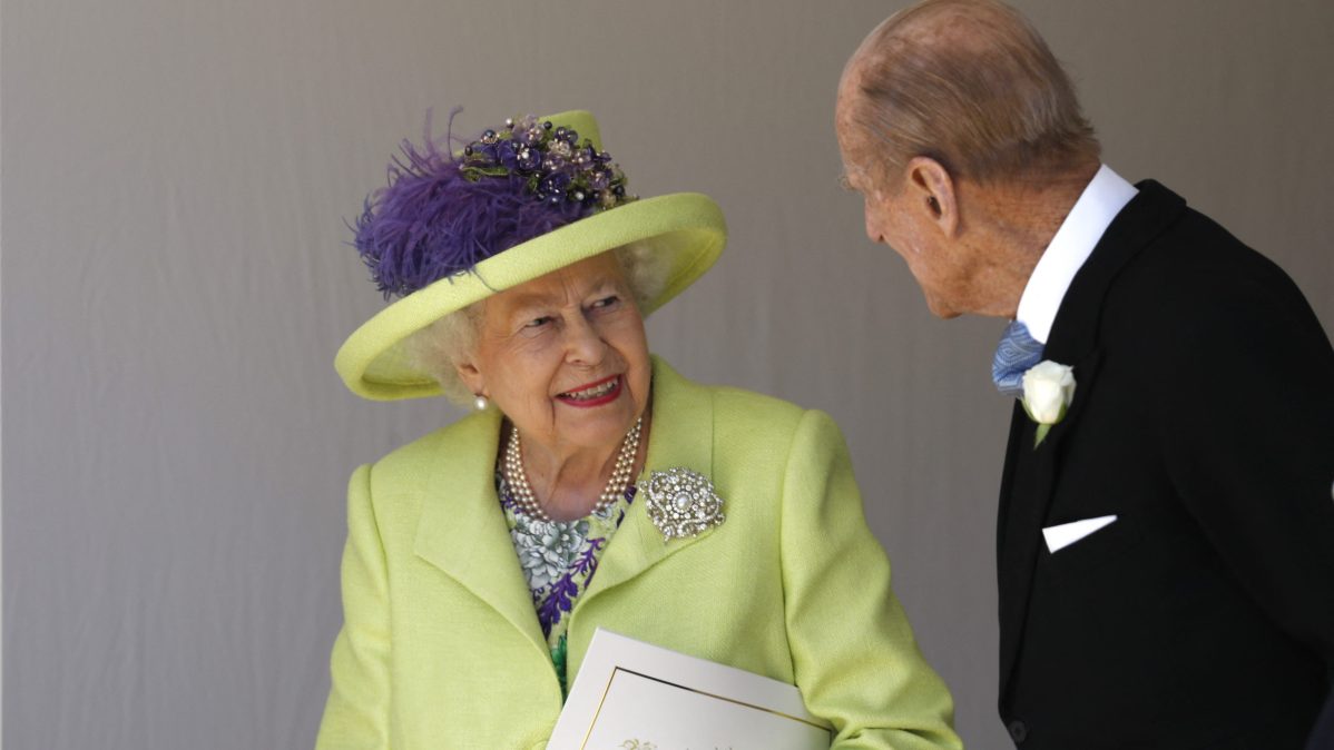 Queen Elizabeth II and Prince Philip at royal wedding in 2018