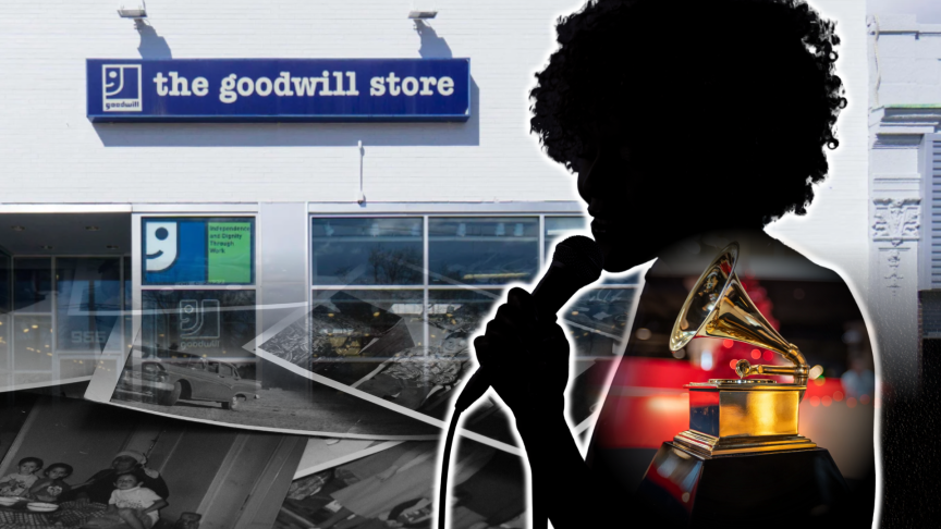Goodwill store, family photos, singer, Grammy award